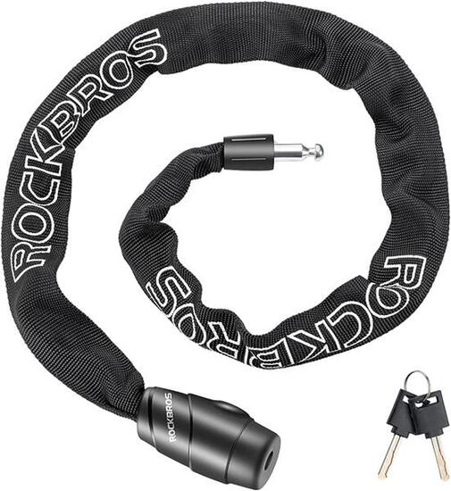 ROCKBROS Antivol Chaîne Vélo 95cm/ 15mm Cadenas Vélo Chaîne Serrure