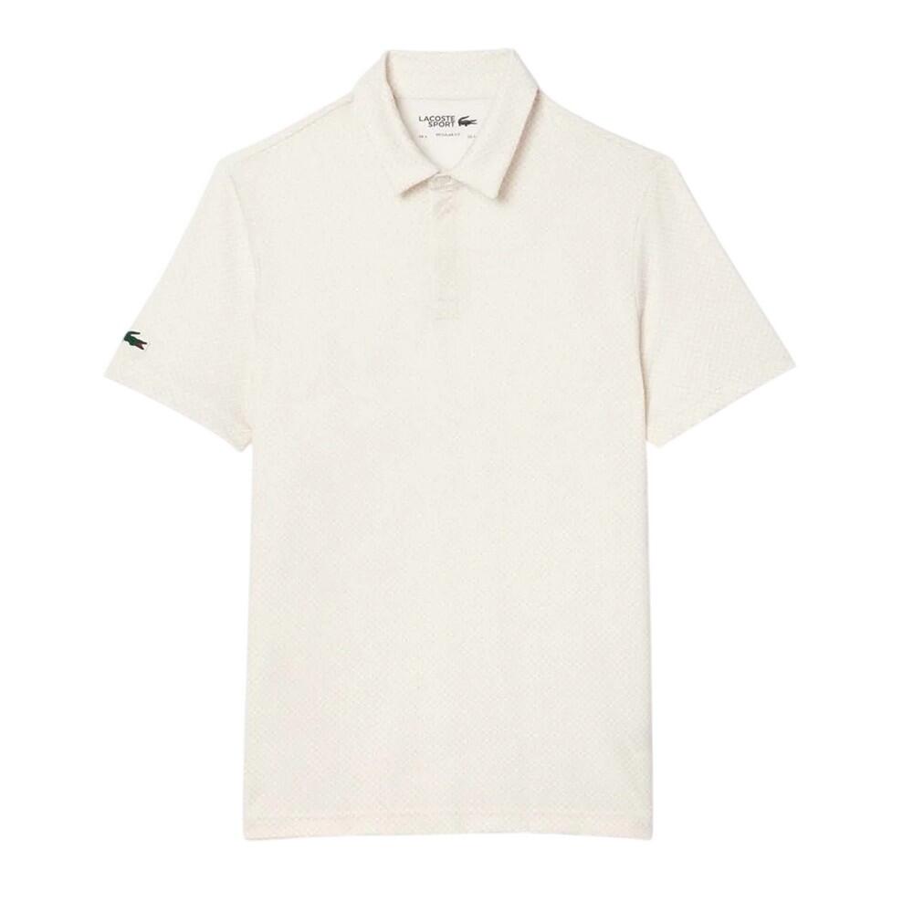 LACOSTE Mens UV Protection Regular Golf Polo Shirt (Cream)