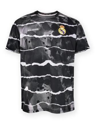 Real Madrid Trainingstrikot in modernem Grau mit Wellenmuster