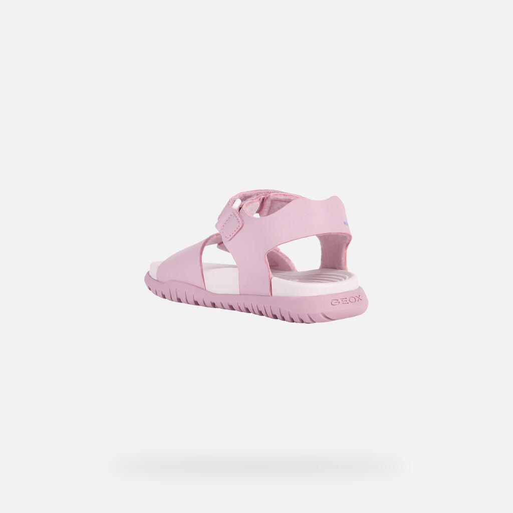 Sandales Fille J SANDAL FUSBETTO GI Rose Foncé/Lilas Clair 4/7
