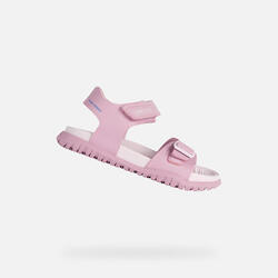 Sandales Fille J SANDAL FUSBETTO GI Rose Foncé/Lilas Clair
