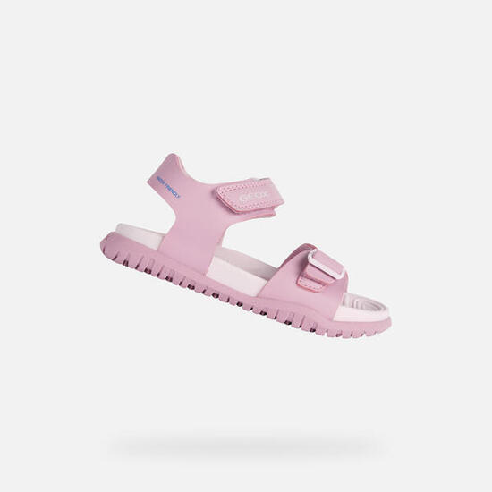 Sandales Fille J SANDAL FUSBETTO GI Rose Foncé/Lilas Clair