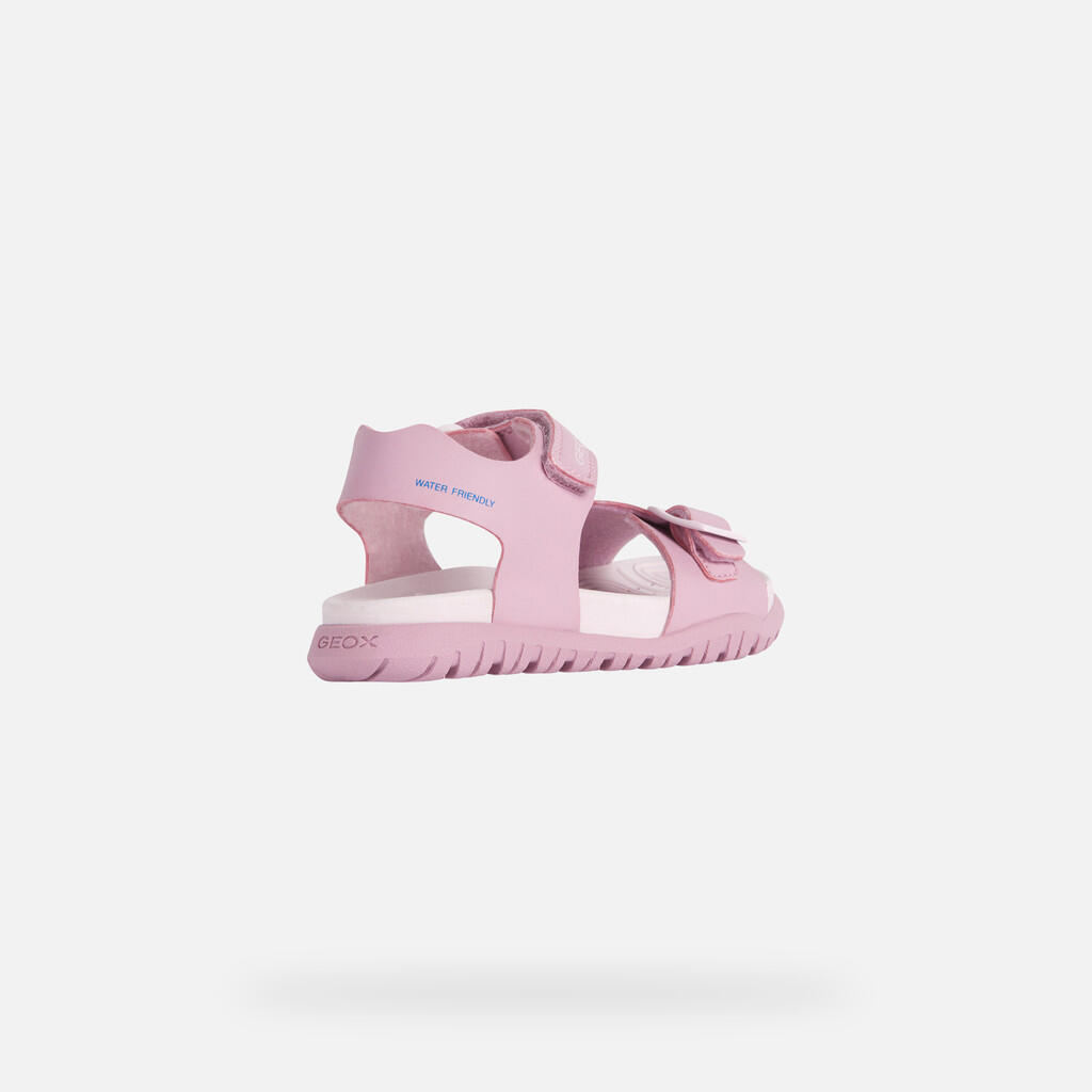 Sandales Fille J SANDAL FUSBETTO GI Rose Foncé/Lilas Clair 5/7