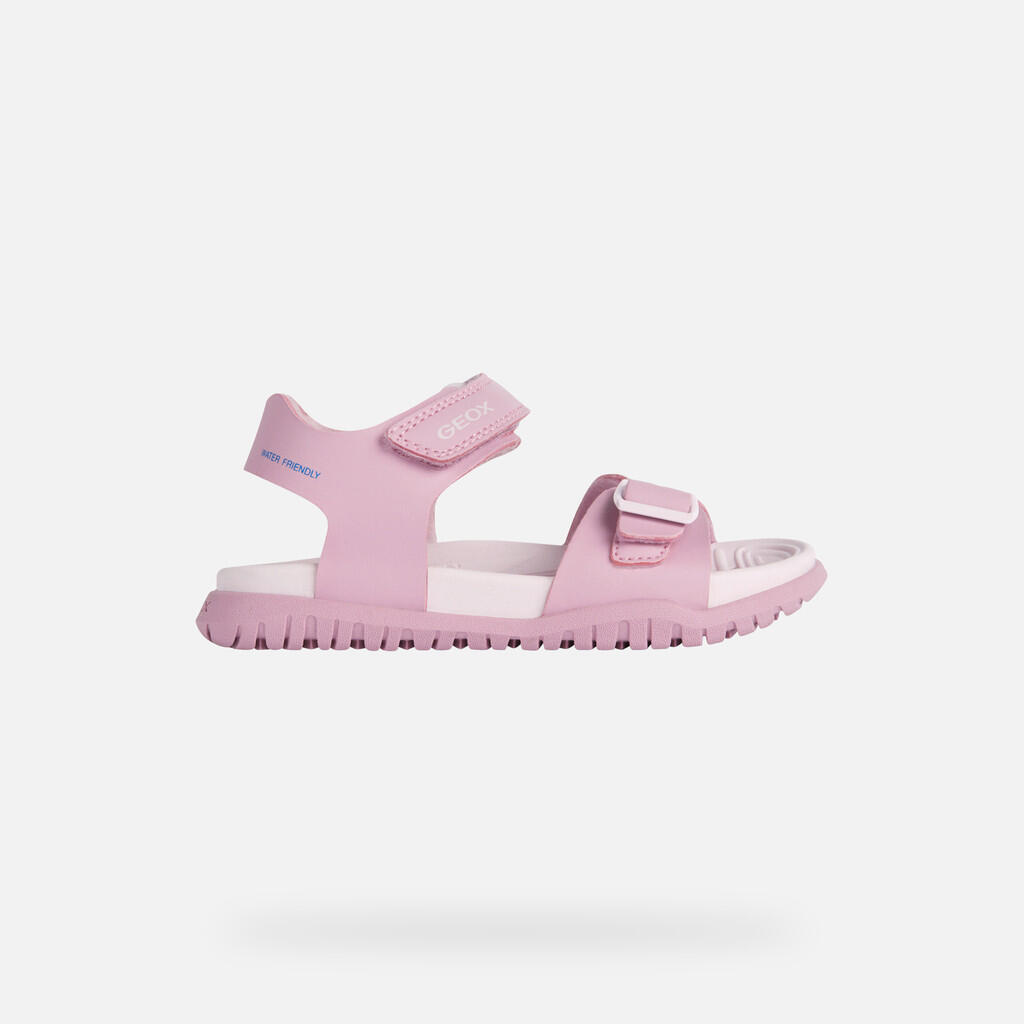 Sandales Fille J SANDAL FUSBETTO GI Rose Foncé/Lilas Clair 2/7