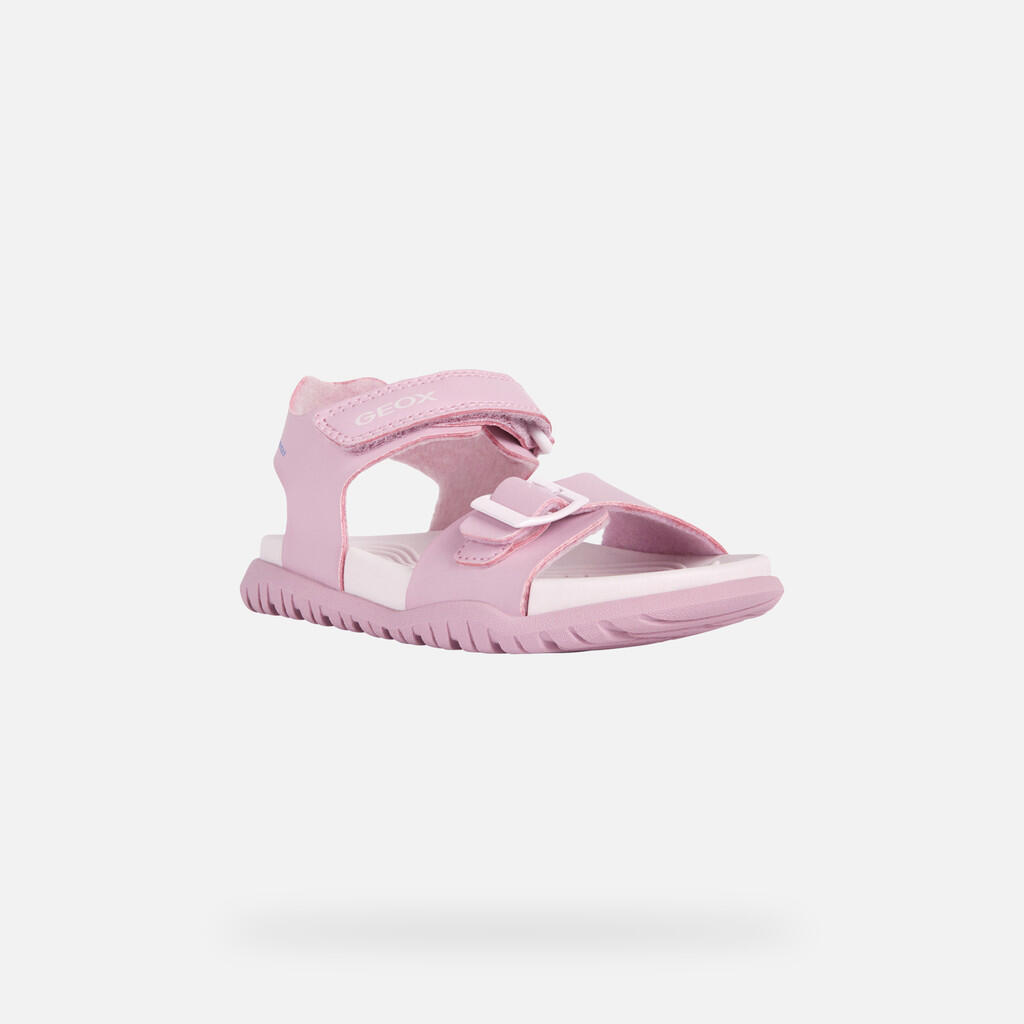 Sandales Fille J SANDAL FUSBETTO GI Rose Foncé/Lilas Clair 3/7