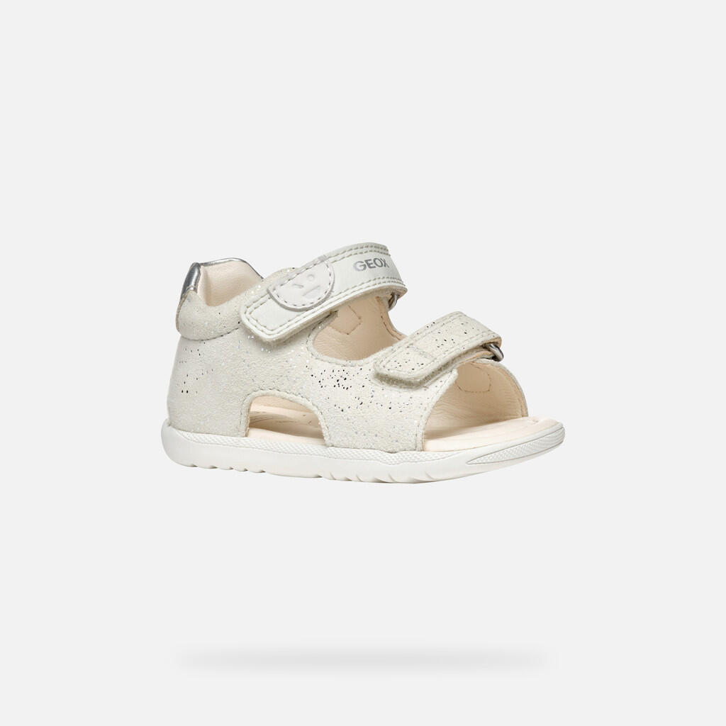 Premiers Pas Bébé Fille SANDAL MACCHIA BABY GIRL Blanc/Argent 4/7