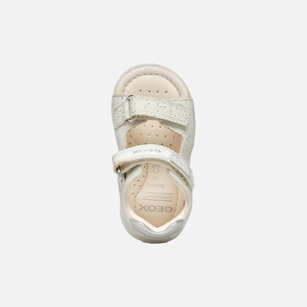 Premiers Pas Bébé Fille SANDAL MACCHIA BABY GIRL Blanc/Argent 7/7
