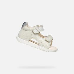Premiers Pas Bébé Fille SANDAL MACCHIA BABY GIRL Blanc/Argent