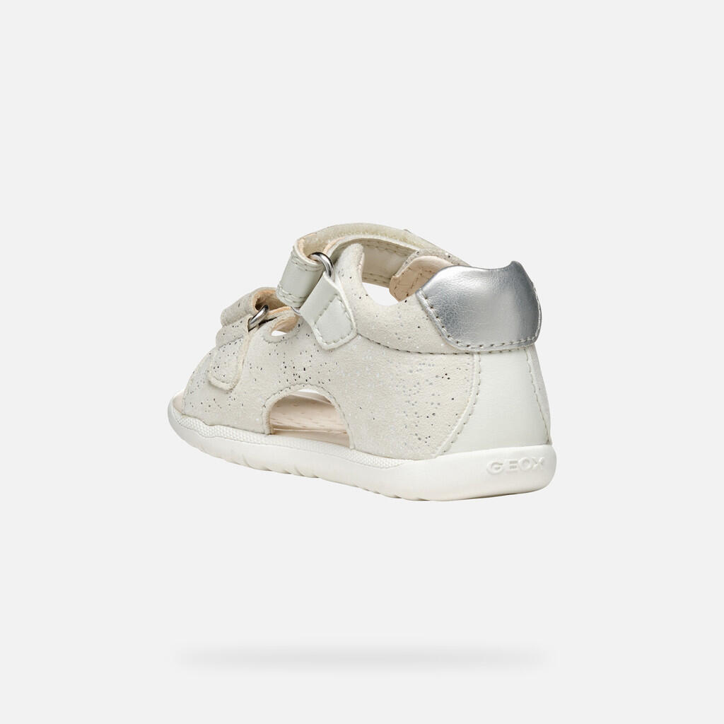 Premiers Pas Bébé Fille SANDAL MACCHIA BABY GIRL Blanc/Argent 5/7