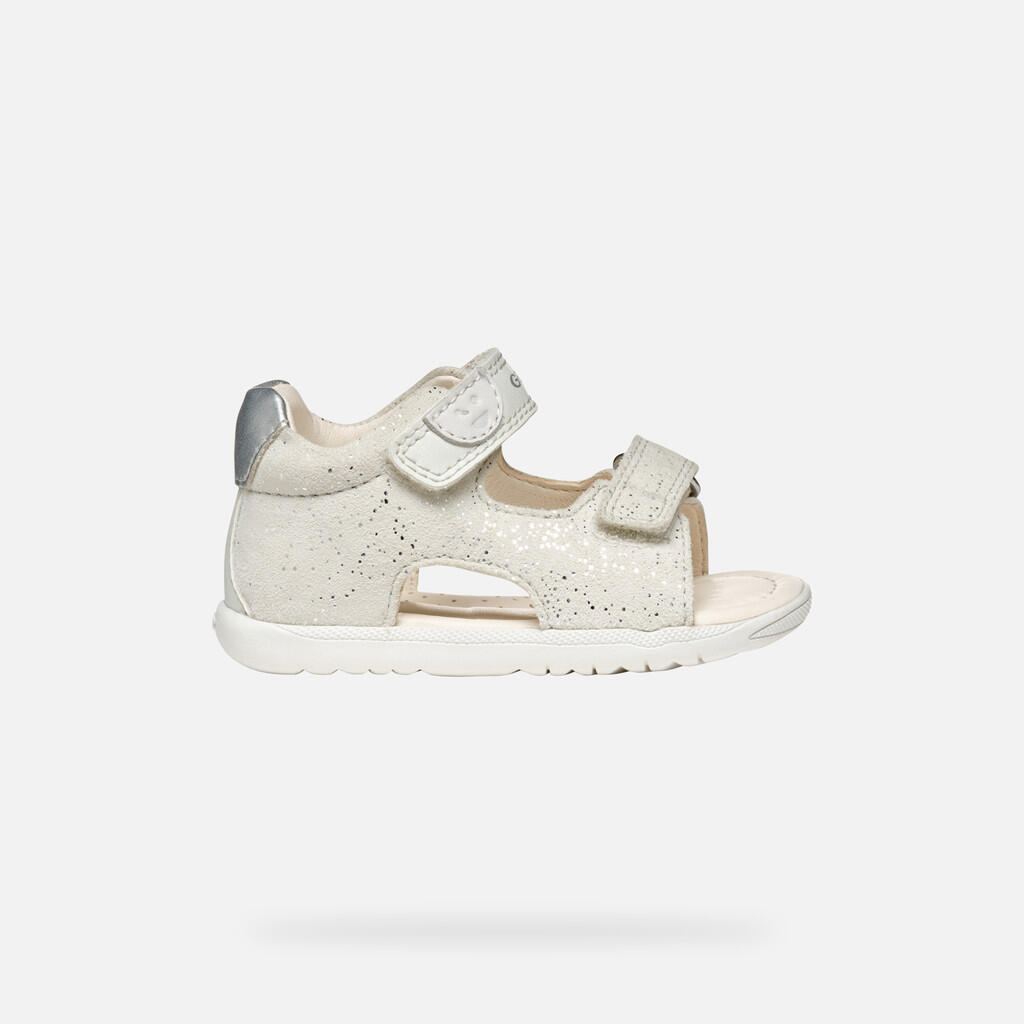 Premiers Pas Bébé Fille SANDAL MACCHIA BABY GIRL Blanc/Argent 2/7