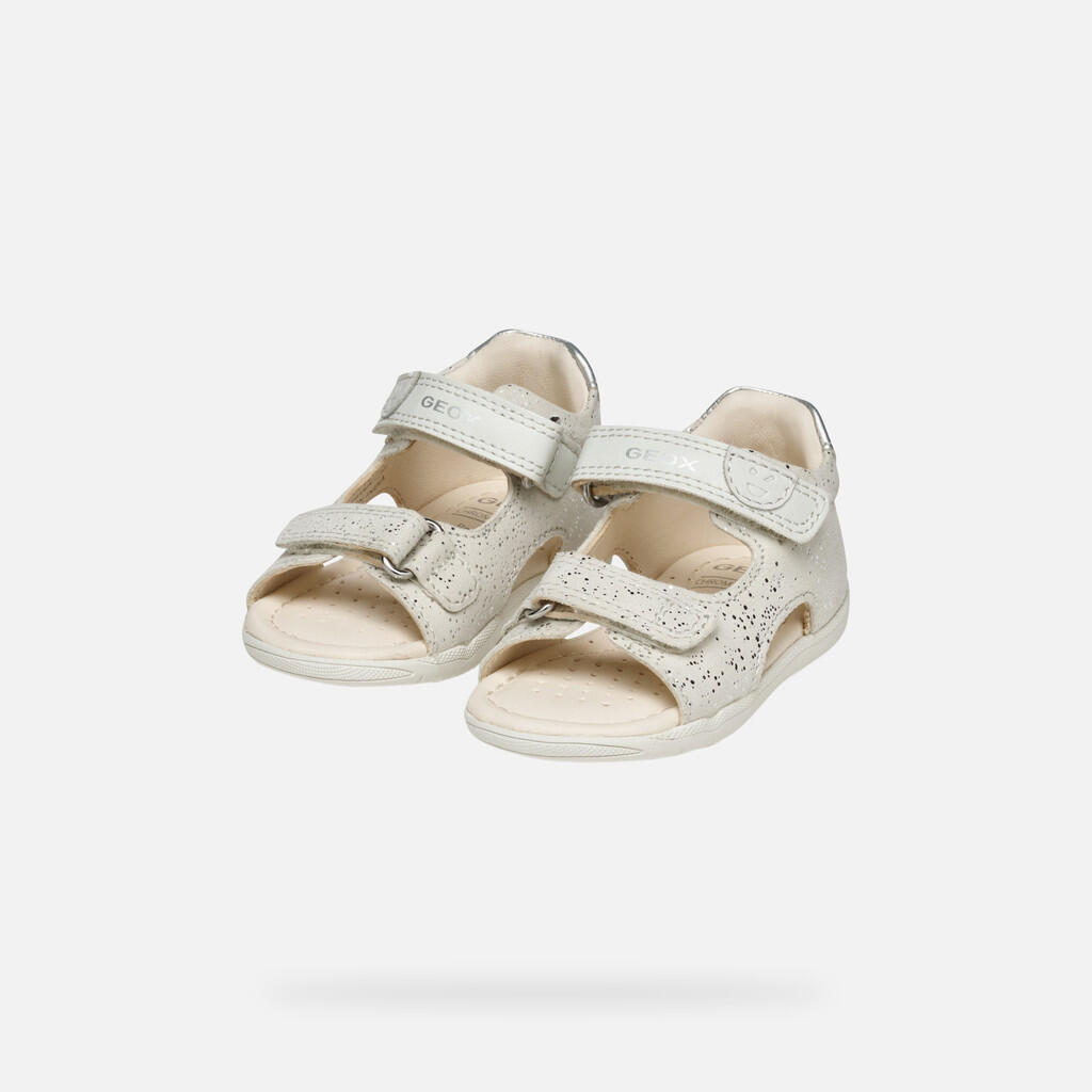 Premiers Pas Bébé Fille SANDAL MACCHIA BABY GIRL Blanc/Argent 3/7