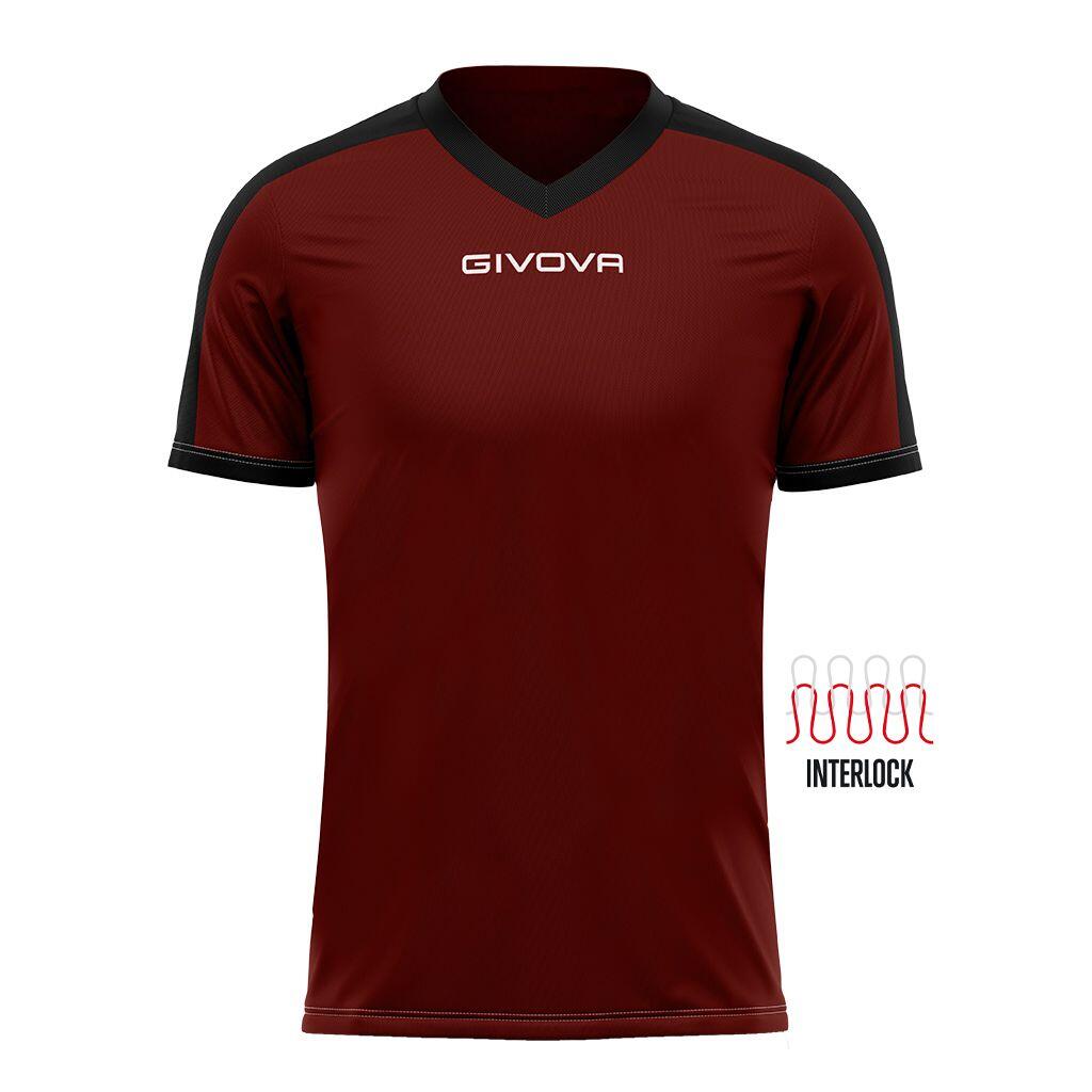 Sportshirt Givova Revolution Burgundy-zwarte wijn