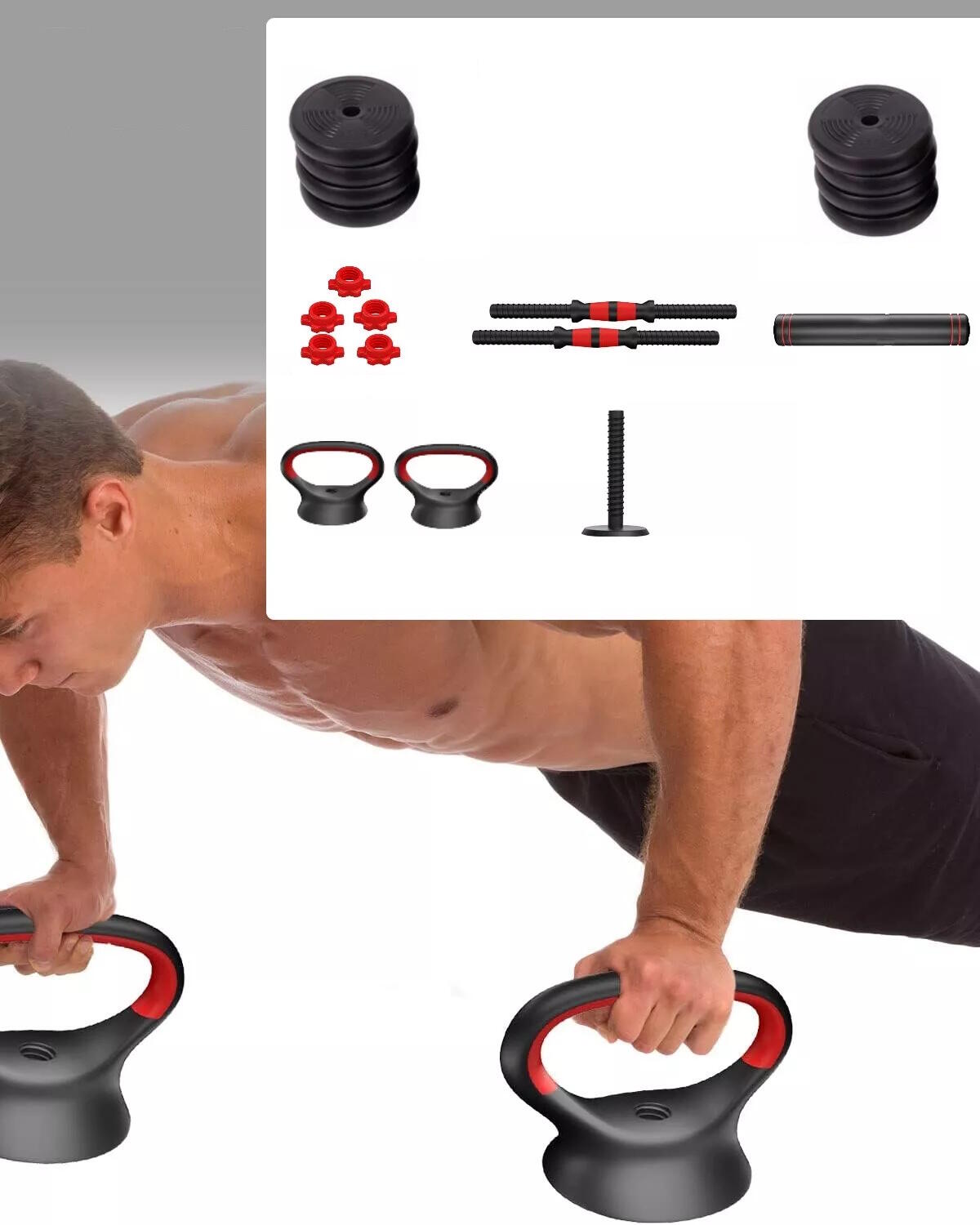 Set Manubri Regolabili Convertibili da 10 Kg FF 5/5