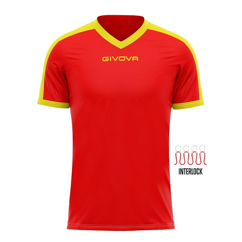 Givova - Maillot Enfant Givova Revolution - T-shirt Manches Courtes - Jaune|rouge - 34 2xs - Decathlon