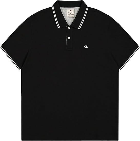 Champion POLO M/M Light Cotton Pique uomo Cotone Nero3XL