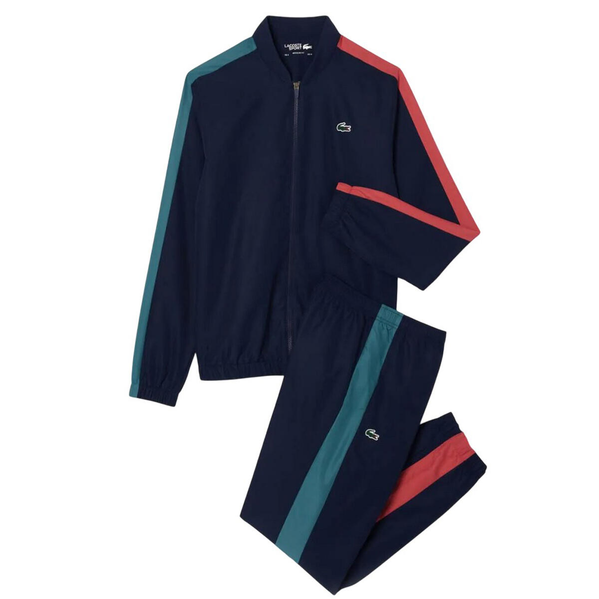 LACOSTE Tuta da uomo Lacoste multicolore in poliestere riciclato taglio regular