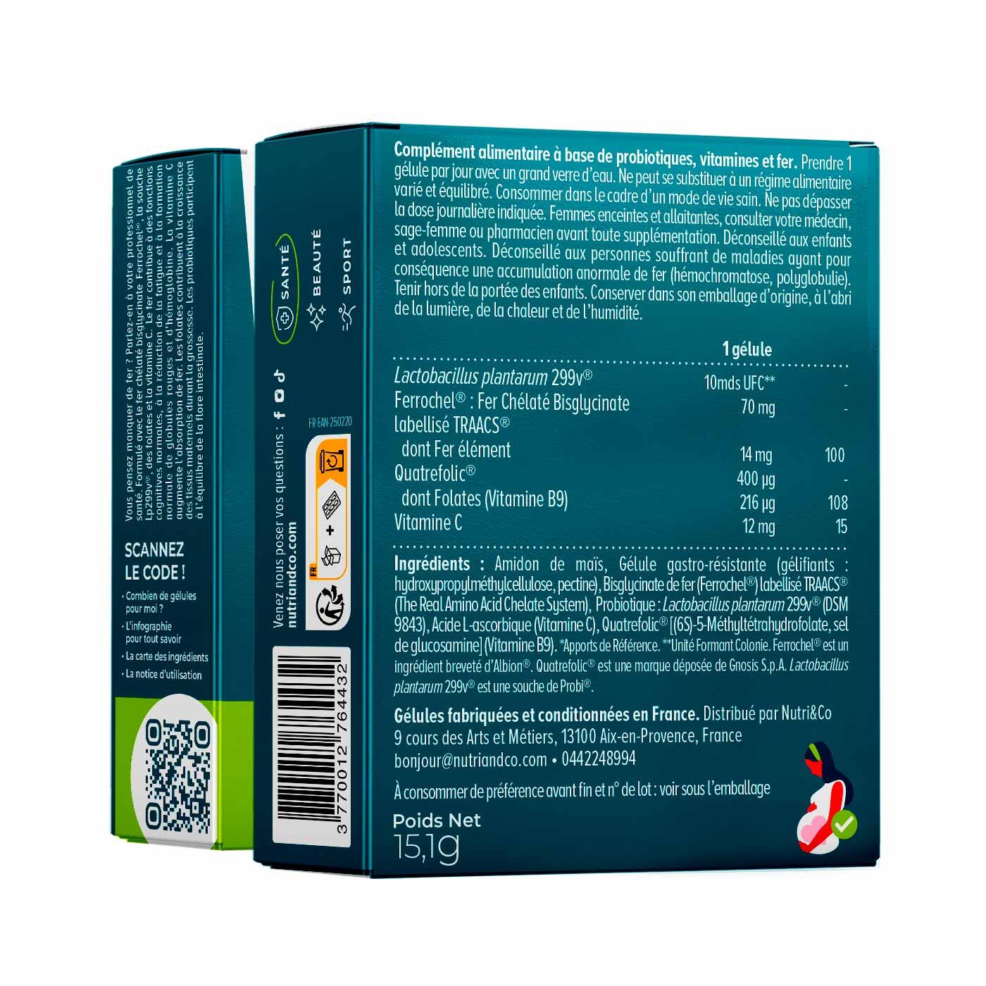 Fer Bisglycinate 14mg - Carence et Fatigue - 30 gélules 2/5