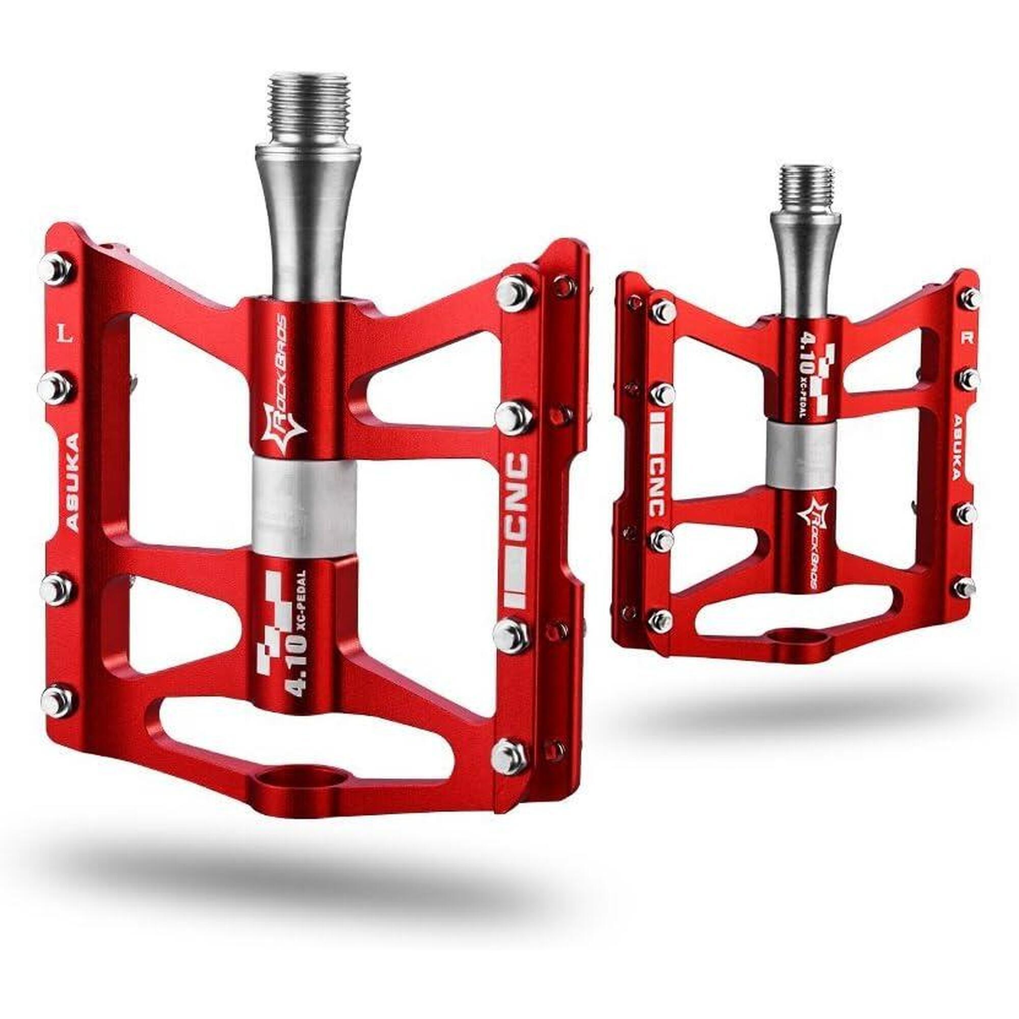 Rockbros - Pédales Vtt Plates En Aluminium - Pédale - Rouge - Decathlon