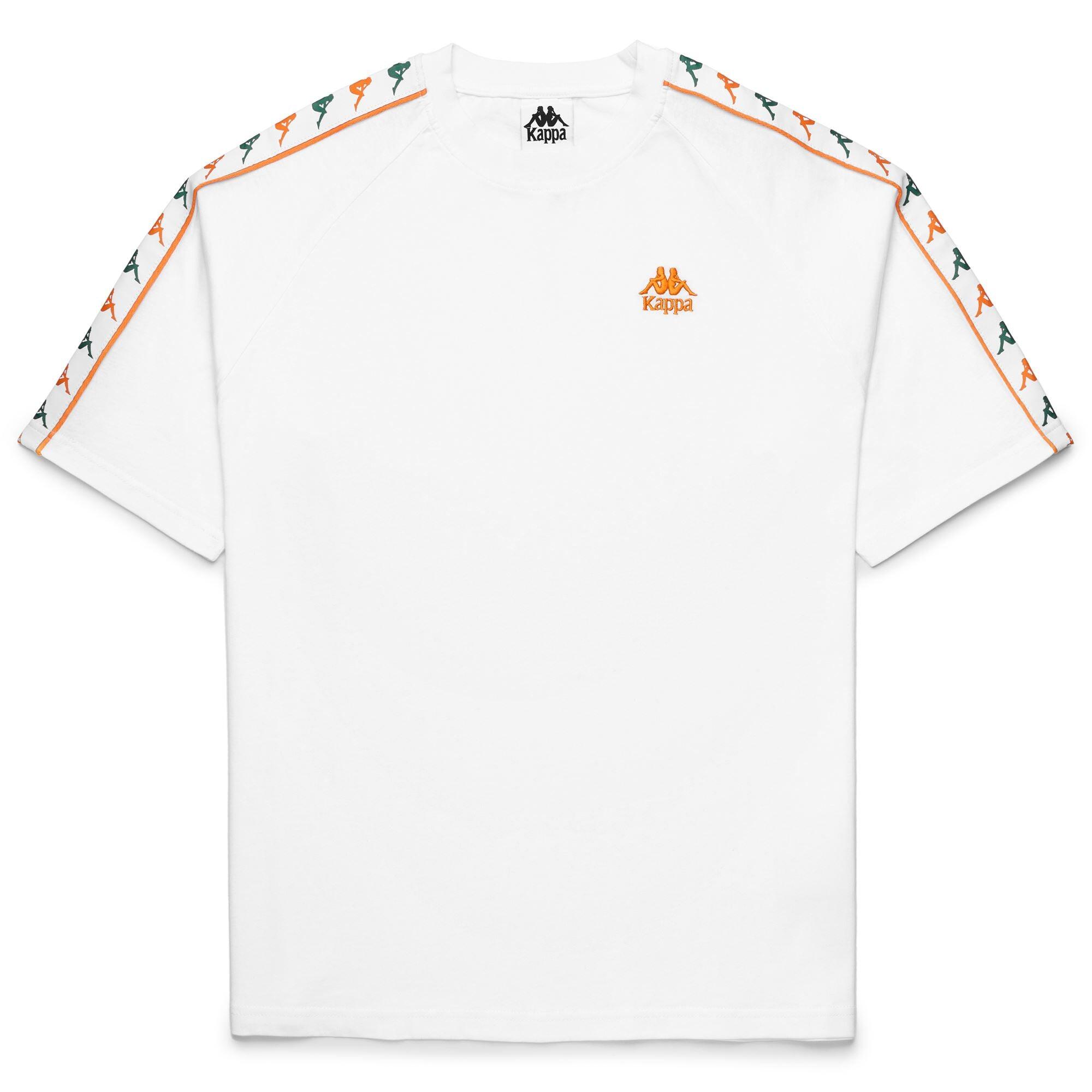 Kappa - T-shirt Kappa 222 Banda Ninon - Maillot Manches Courtes - Blanc|jaune|orange|vert - Decathlon