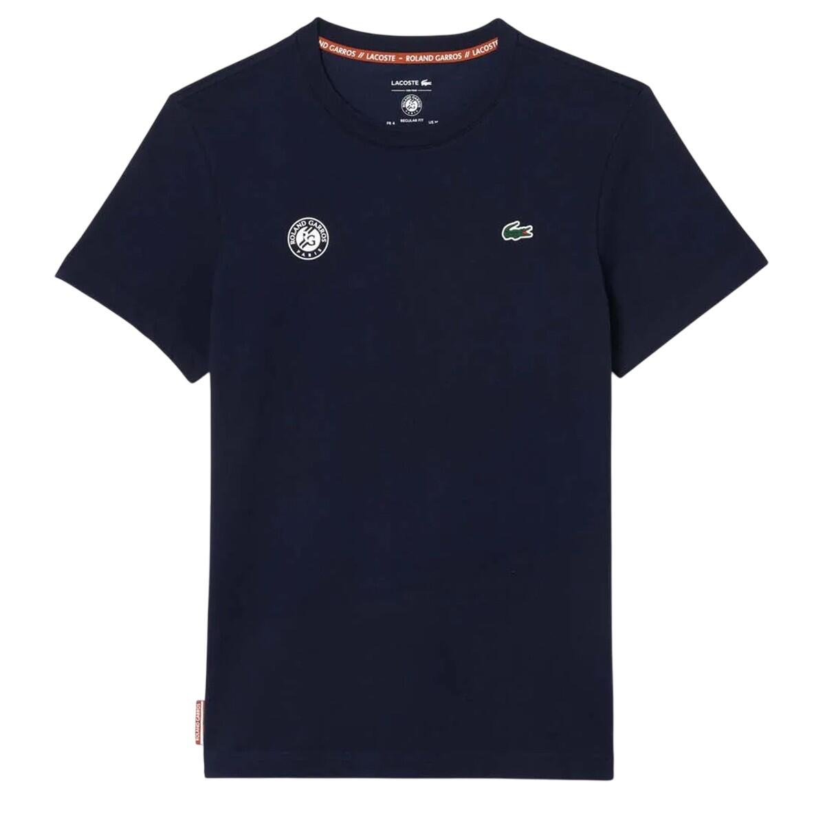 LACOSTE Mens RolandGarros Ultra Dry Tennis TShirt (Blue)