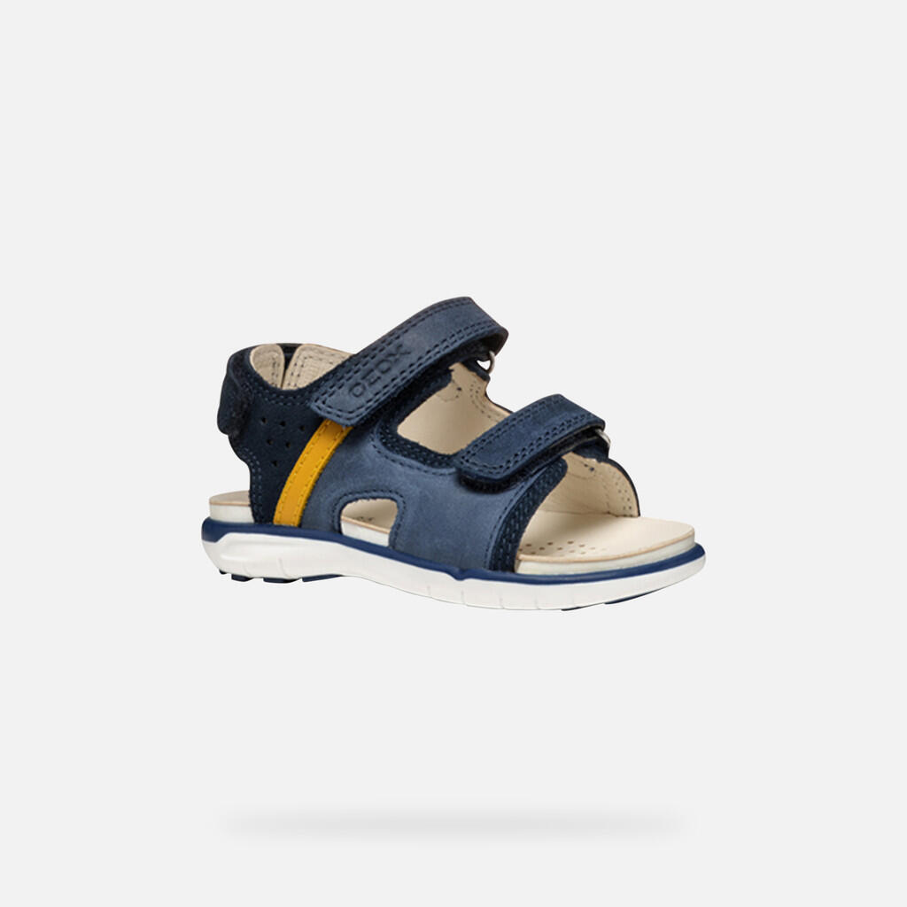 Sandales Bébé Garçon B SANDAL DELHI BOY Bleu Marine Foncé/Jaune Foncé 4/7