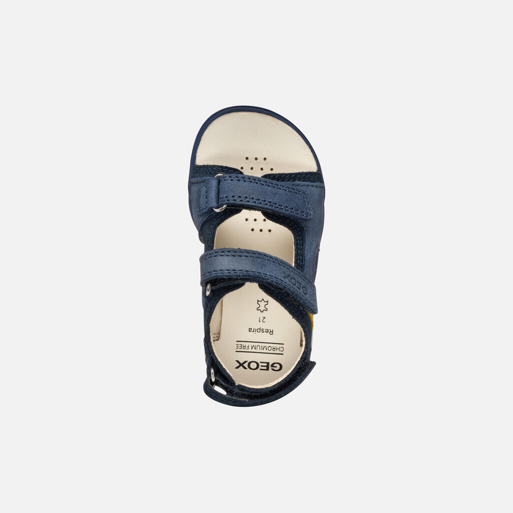 Sandales Bébé Garçon B SANDAL DELHI BOY Bleu Marine Foncé/Jaune Foncé 7/7
