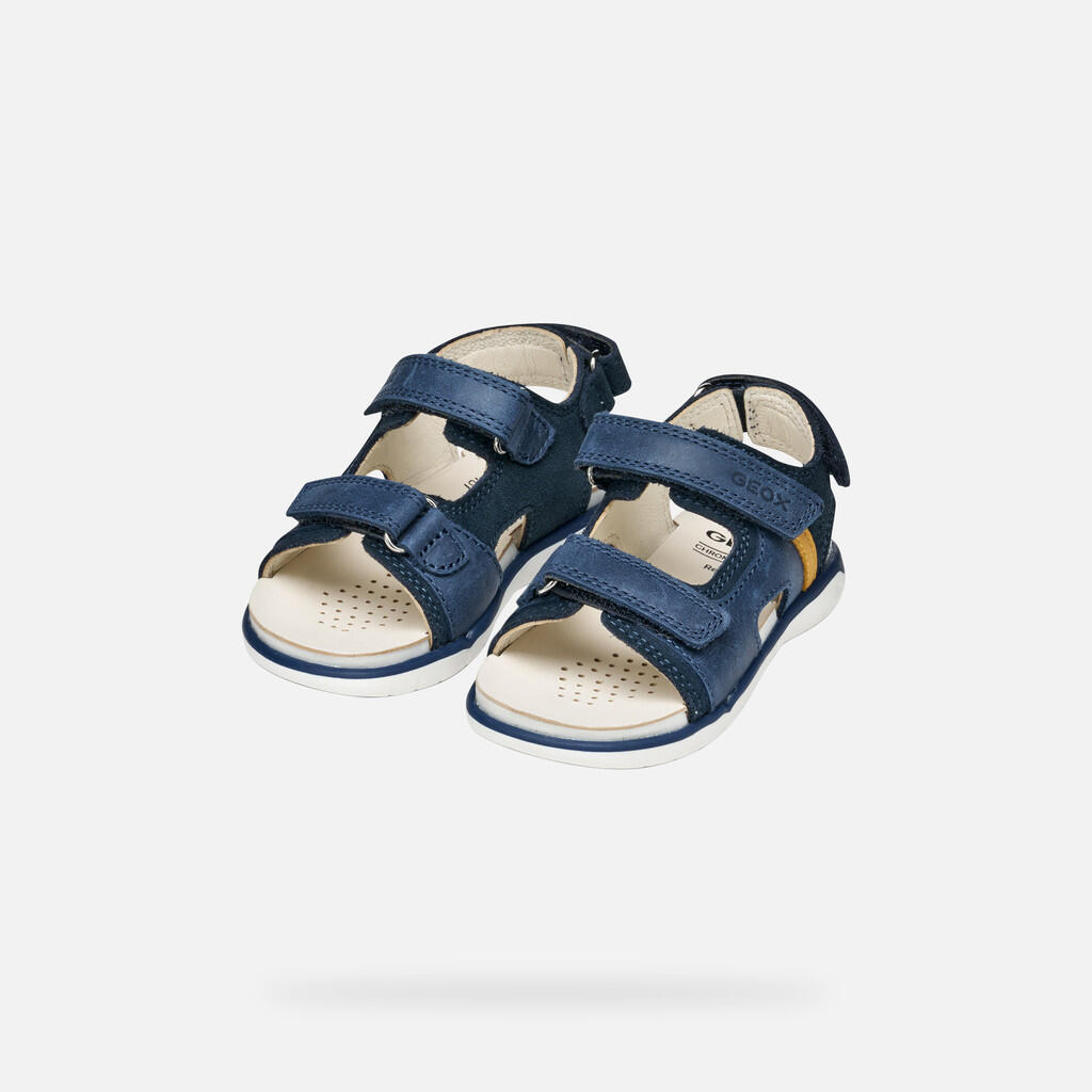 Sandales Bébé Garçon B SANDAL DELHI BOY Bleu Marine Foncé/Jaune Foncé 3/7
