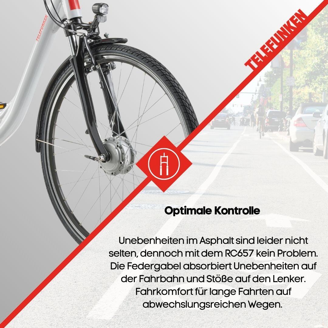 E-Bike RC657 28 Zoll 7-Gang Pedelec City Elektrofahrrad Rücktrittbremse weiß 6/8