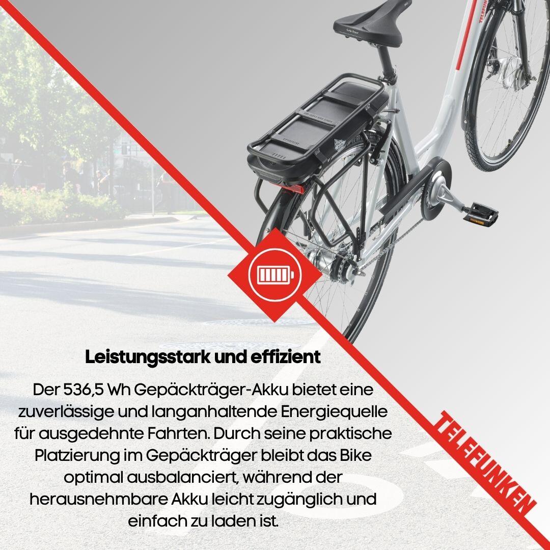 E-Bike RC657 28 Zoll 7-Gang Pedelec City Elektrofahrrad Rücktrittbremse weiß 7/8