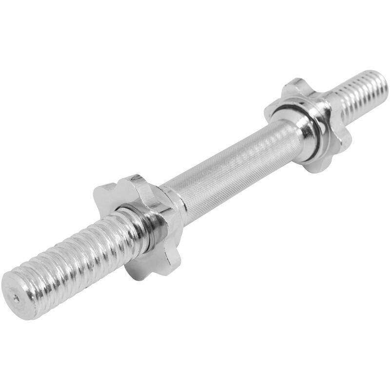 Bara de gantera Argintie 35 cm cu piulițe,  30 mm