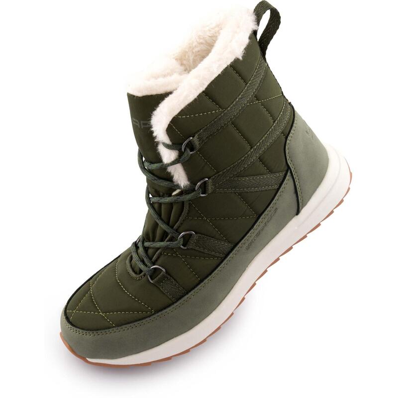 Bottes D'hiver Femme Cuir, Bottes D'hiver Matériau Supérieur Imperméable Bottes De Neige Avec Doublure Chaude Bottines Avec Talon Bottes De Neige Bottes à Lacets Semelle Plate Bottes Pour Les Loisirs