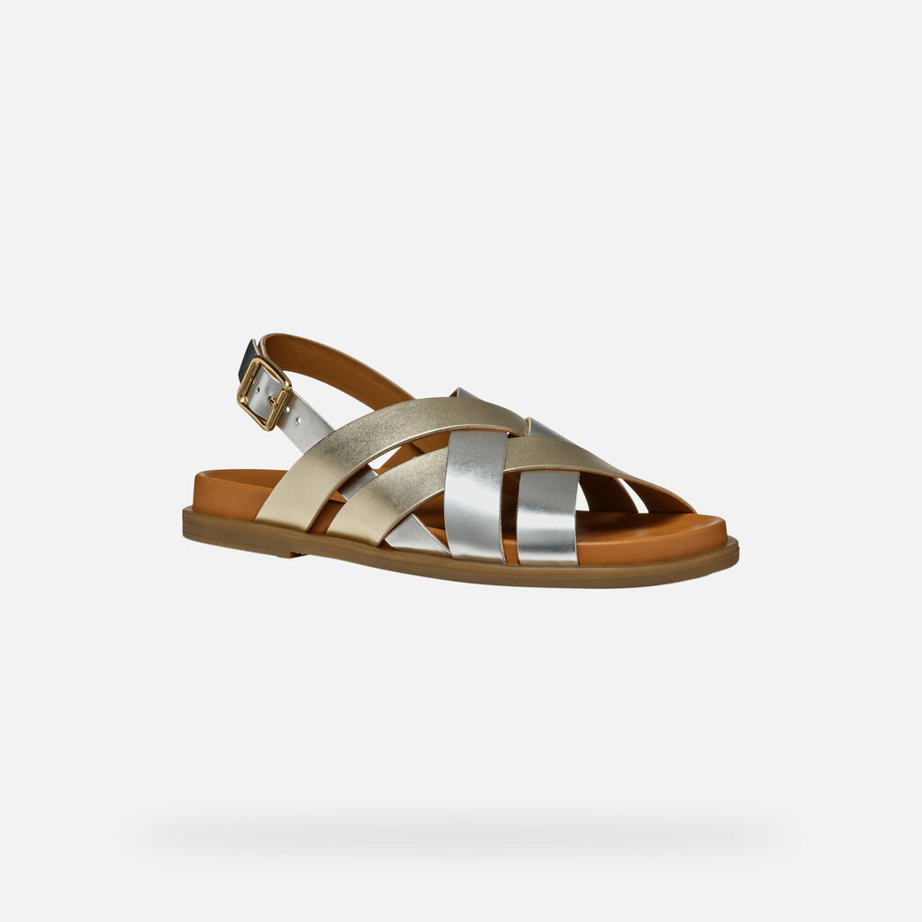 Sandales Femme ADELASH WOMAN Argent/Or Clair 3/7