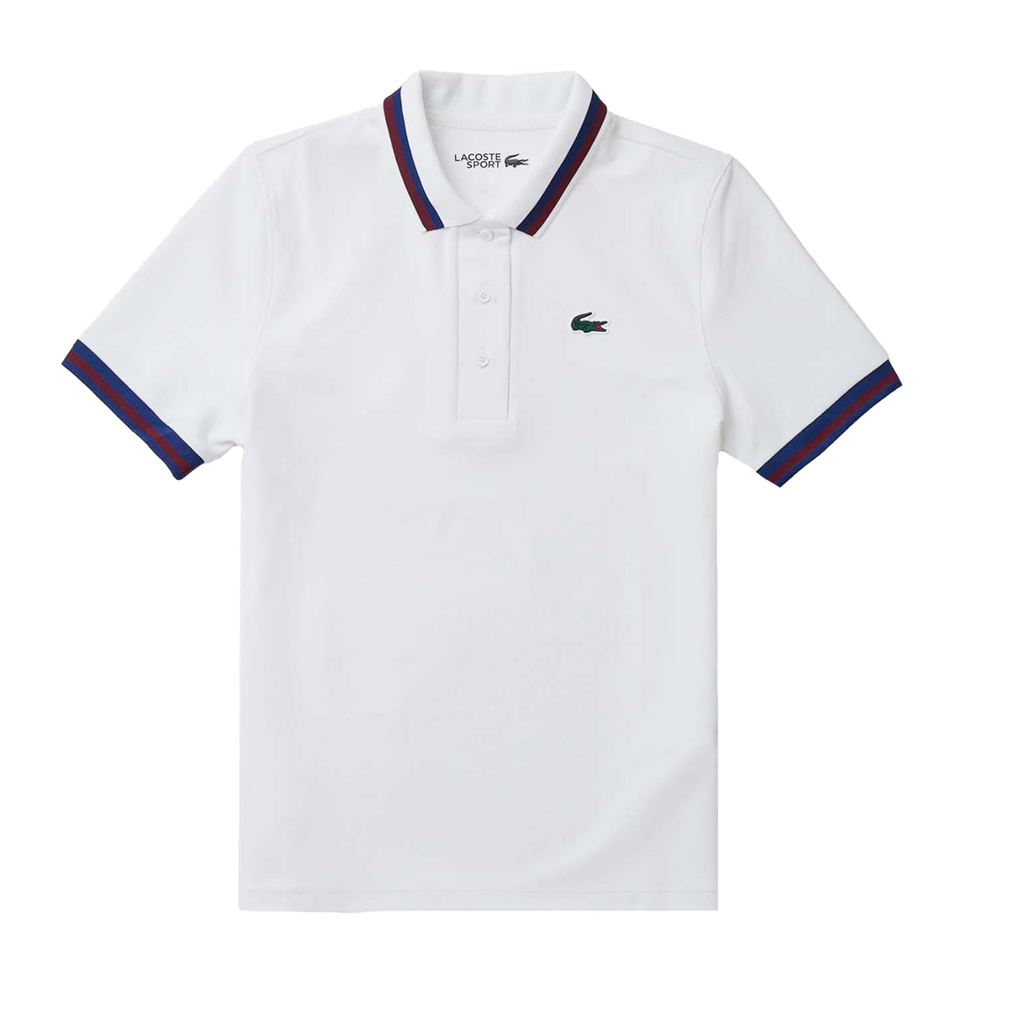 LACOSTE Polo da donna Lacoste bianco in piqué elasticizzato, UPF 50