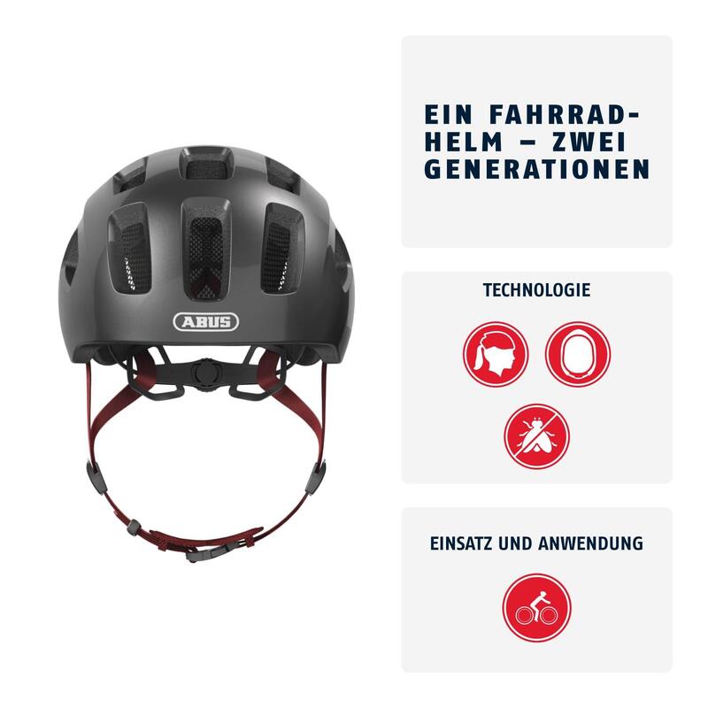 Dziecięco-młodzieżowy kask rekreacyjny „Youn-I 2.0”, szary