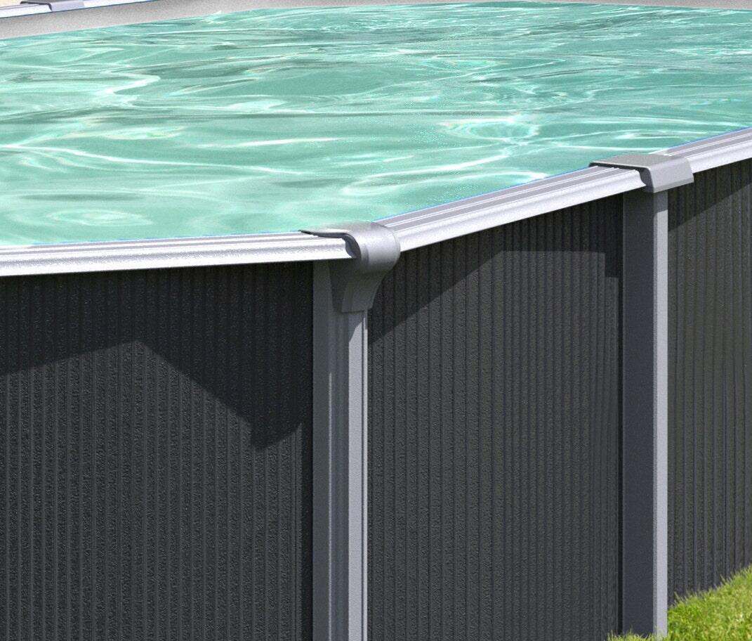 Piscine métal hors sol anthracite 4,90 x 1,32 m 3/7