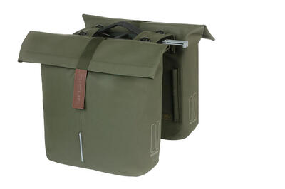 Dubbele fietstas “city double pannier bag mik 2.0”. mosgroen
