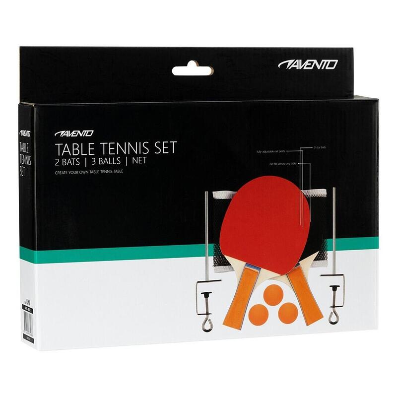 Ensemble de tennis de table avec 2 raquettes, filet rétractable, 12 balles et sac de