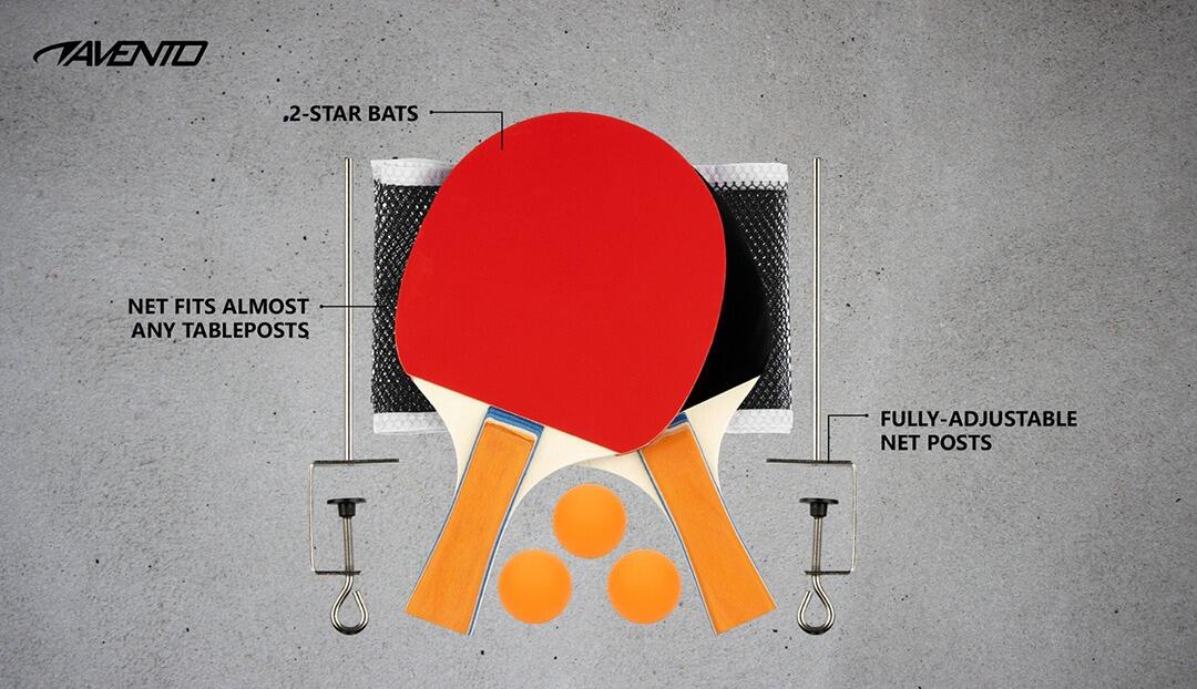 Set da ping-pong con 2 racchette, 3 palline e rete. 3/4