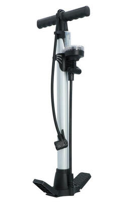 Dresco Fahrradpumpe mit Manometer 52 cm für Dunlop. Presta. Schrader Ventile