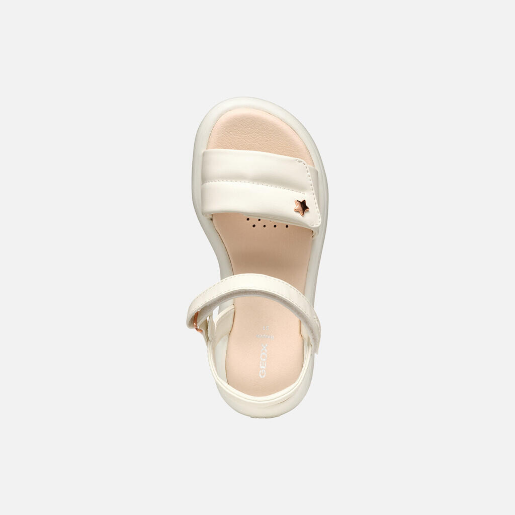 Sandales Fille J SANDAL PUFFYPOP GI Ivoire Clair 7/7