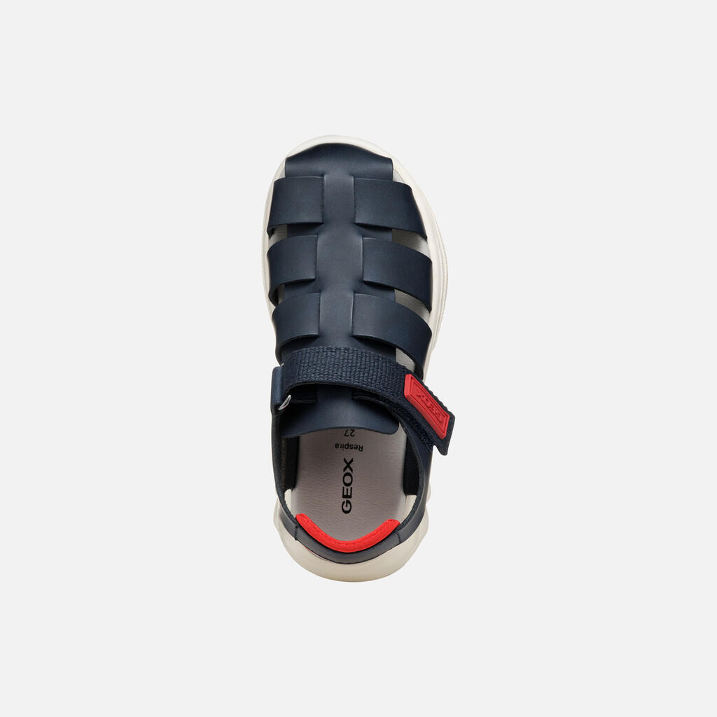 Sandales Garçon J SANDAL AIRADYUM BOY Bleu Marine/Rouge 7/7