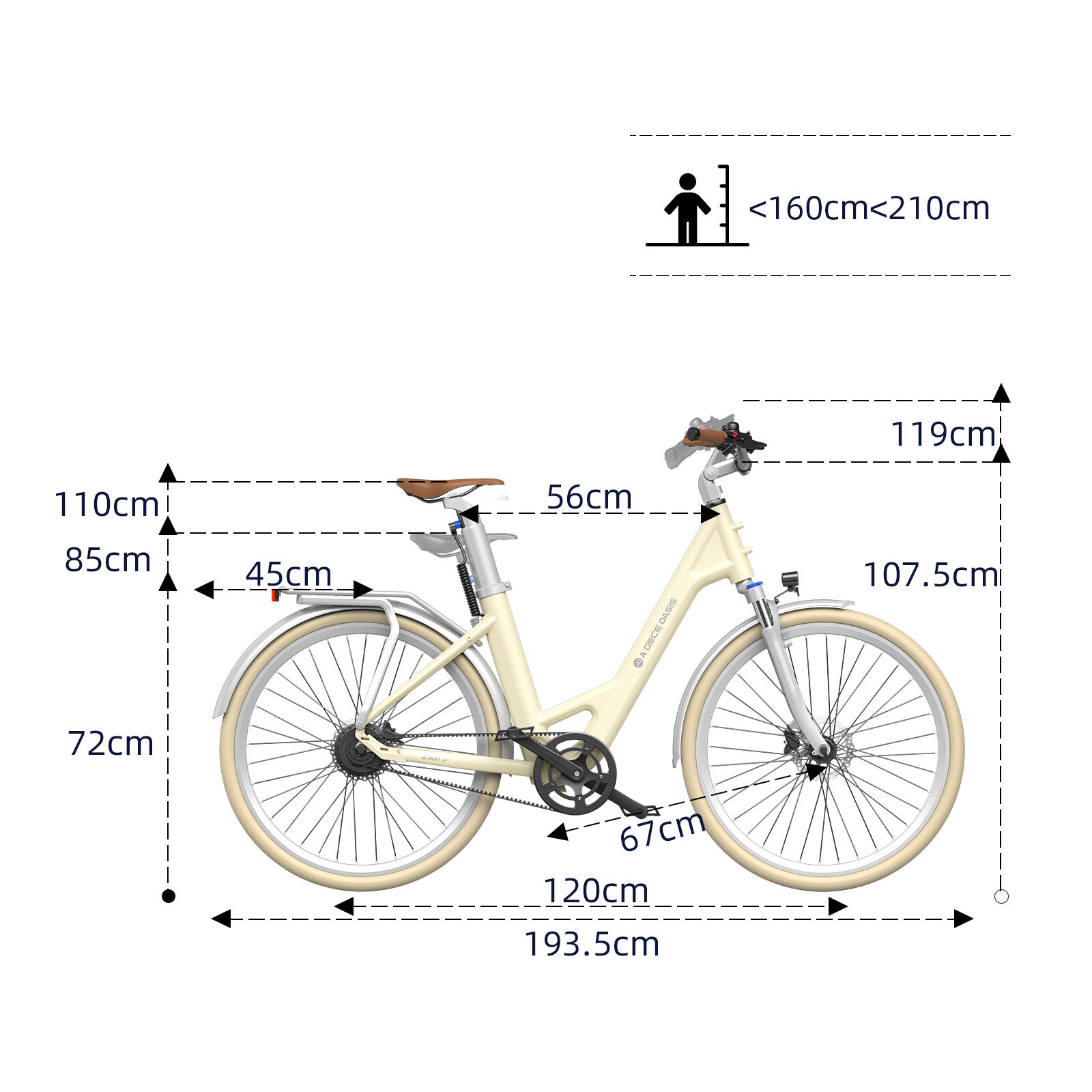 ADO Air28 Bicicleta eléctrica,Ebike 28",Transmisión por Correa,Aplicación,250W 2/7
