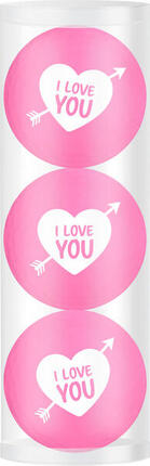 Coffret cadeau balles de golf Je T'aime 3 Boules Rose