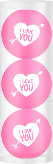 Coffret cadeau balles de golf Je T'aime 3 Boules Rose