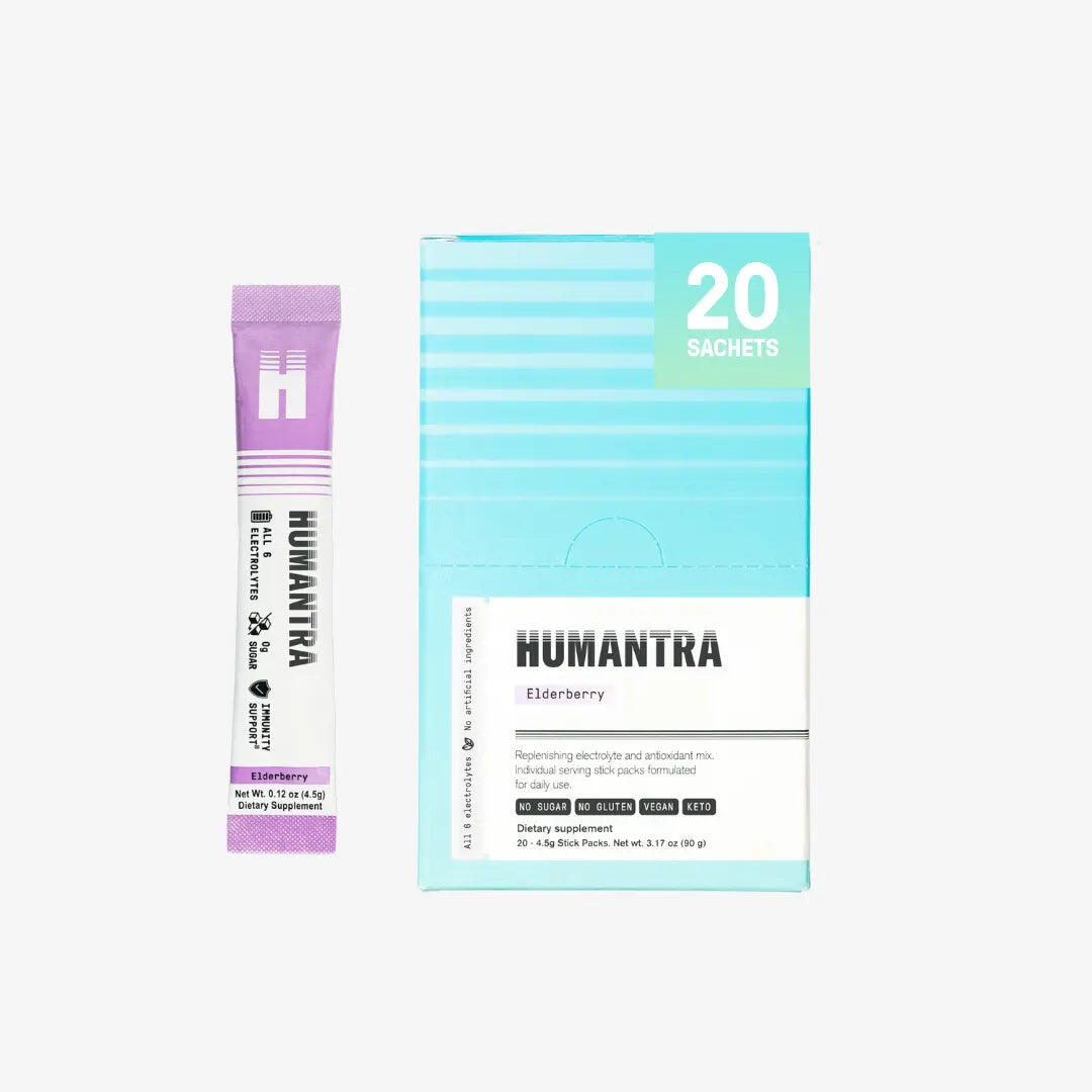 HUMANTRA HUMANTRA Hydration Sachets Essential Minerals & All 6 Electrolytes | Elderberry