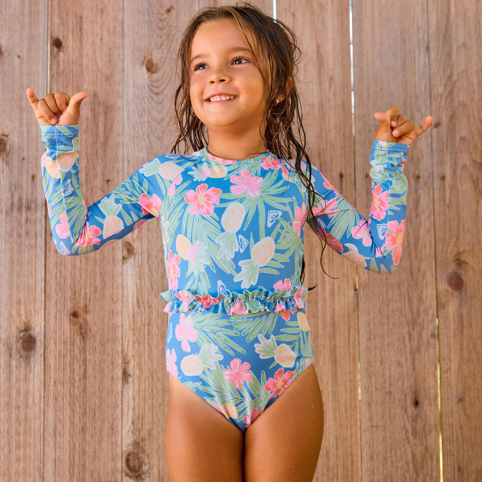 Roxy Tropical Story Rash Vest-Grapemist Tropical 5/6
