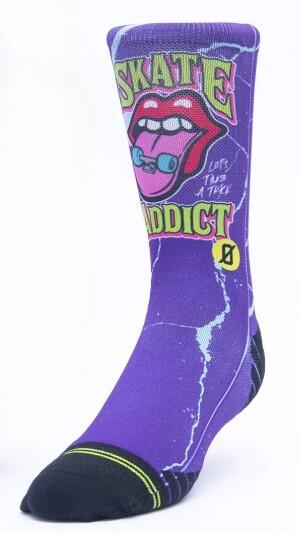 Calzini unisex Scrimmage Everyday Skate Addict Purple Taglia S (35-39) 3/3