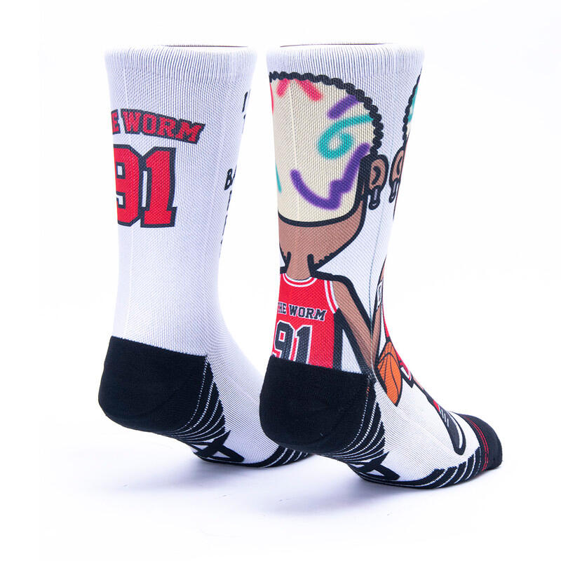 Calzini Stampati Scrimmage unisex basket The Worm White Taglia S (35-39) 2/3