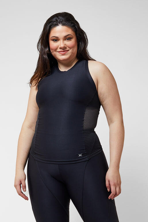 Fitted Gym T-Back Vest Black 1/6