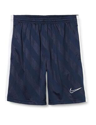 Nike academy19 shorts voor kinderen. unisex. obsidiaan/wit. maat s
